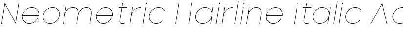 Neometric Hairline Italic font