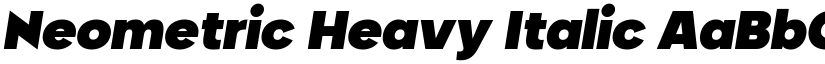 Neometric Heavy Italic font