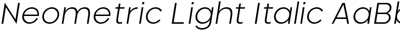 Neometric Light Italic font
