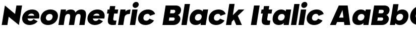 Neometric Black Italic font