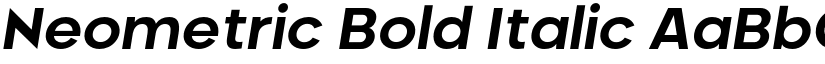 Neometric Bold Italic font