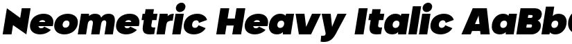 Neometric Heavy Italic font