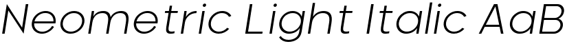 Neometric Light Italic font