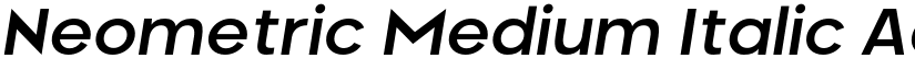 Neometric Medium Italic font