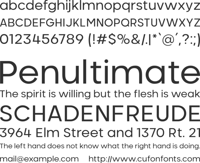 Neometric font preview