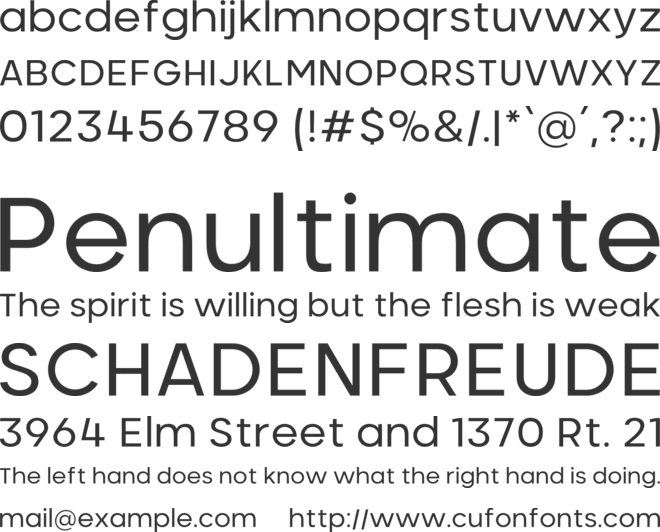 Neometric font preview