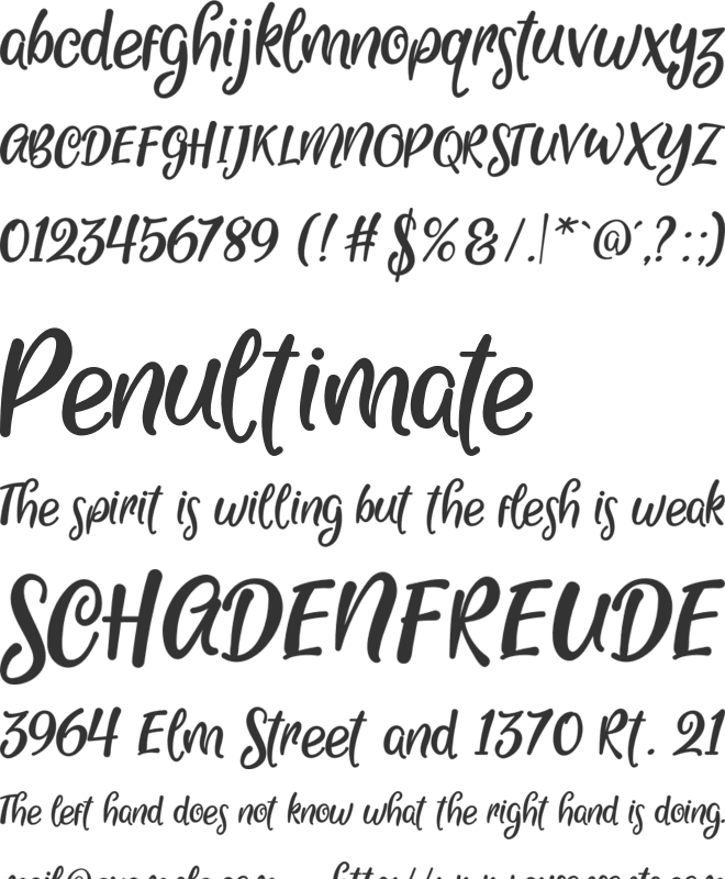 Hughoney font preview