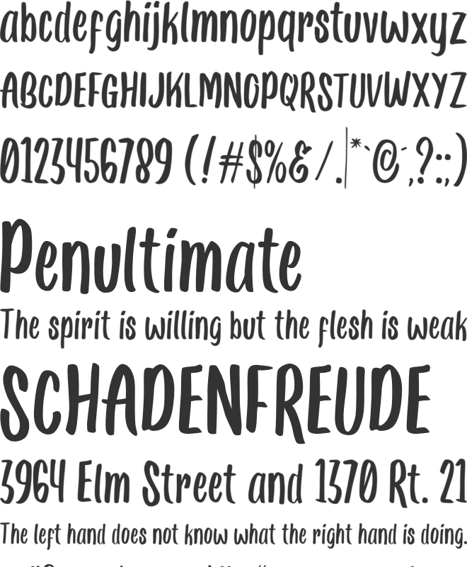 Love Quake font preview