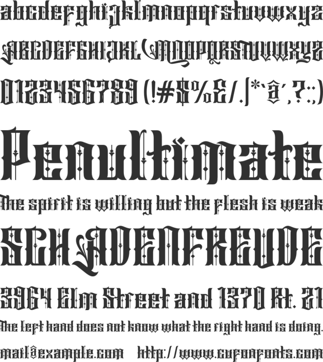 Sirunian font preview