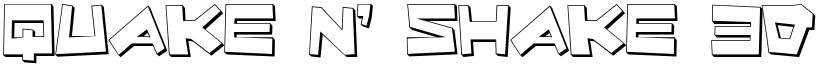 Quake & Shake 3D font
