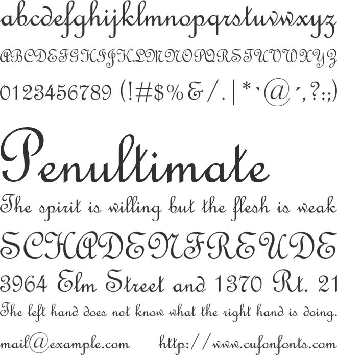 French Script MT font preview