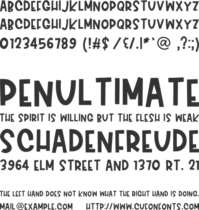 Bamk font preview