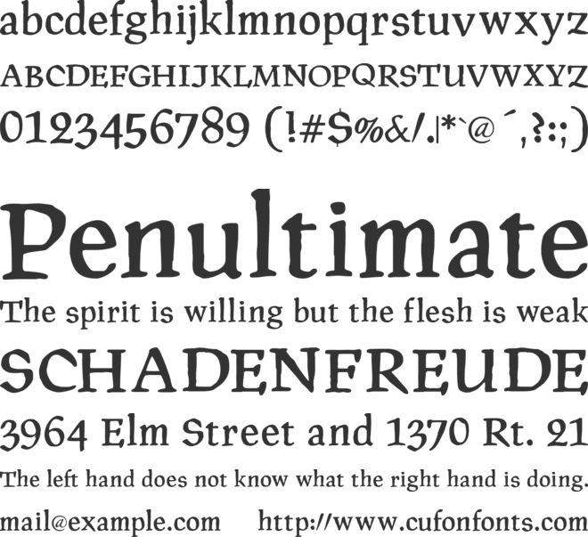 PragRoman font preview