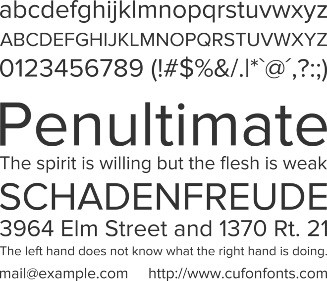 Proxima Nova font preview