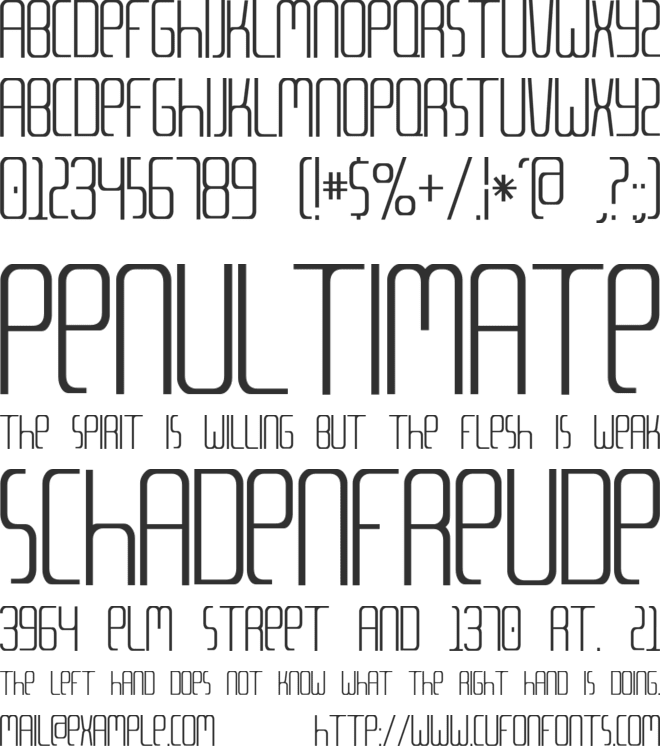 Meta Language font preview