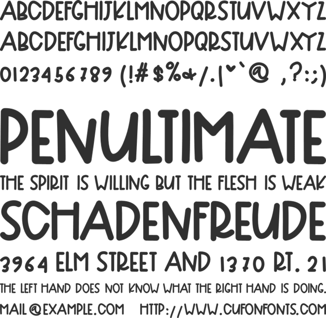 OneWishPrint font preview