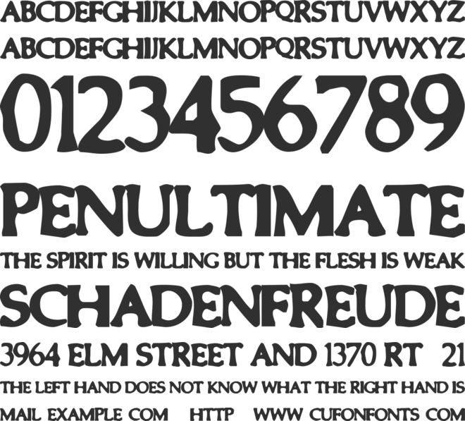 Smeared font preview