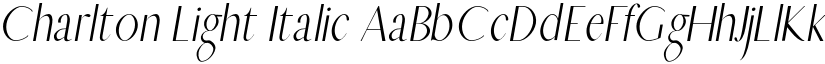 Charlton Light Italic font