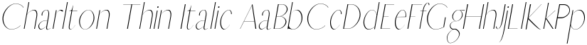 Charlton Thin Italic font