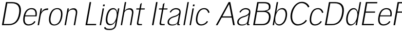 Deron Light Italic font