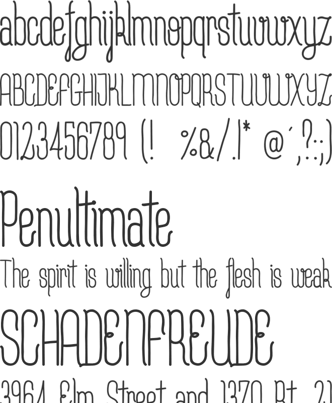 Cutepunk font preview