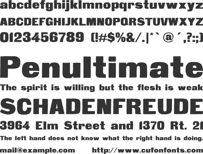 Fette Steinschrift font preview