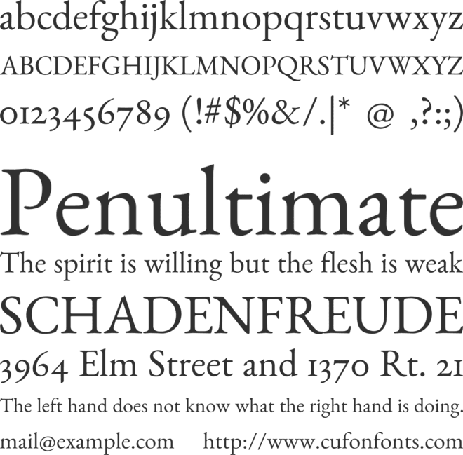 Benne font preview