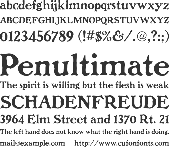 Dolenzo J font preview