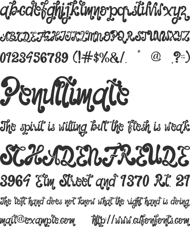 The Foughe Script font preview