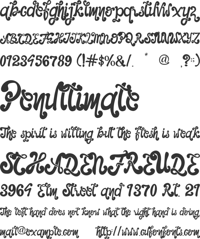 The Foughe Script font preview