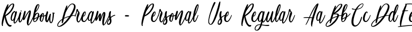 Rainbow Dreams - Personal Use Regular font