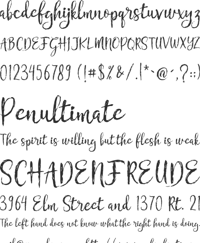 Chamille font preview