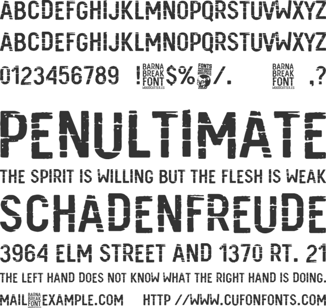 Barna Break font preview