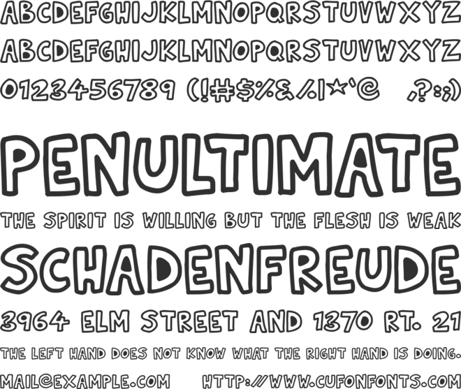 Natural Toons font preview