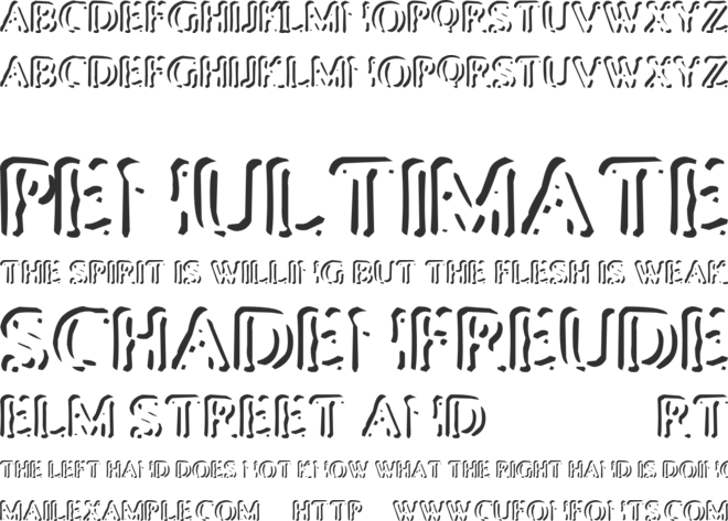 Punched Stub font preview