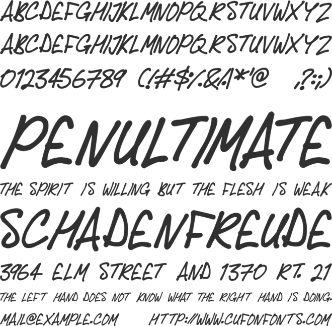 Delicious Scrawl font preview
