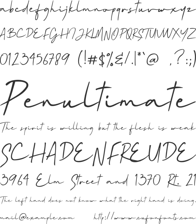 Mallory Quon font preview