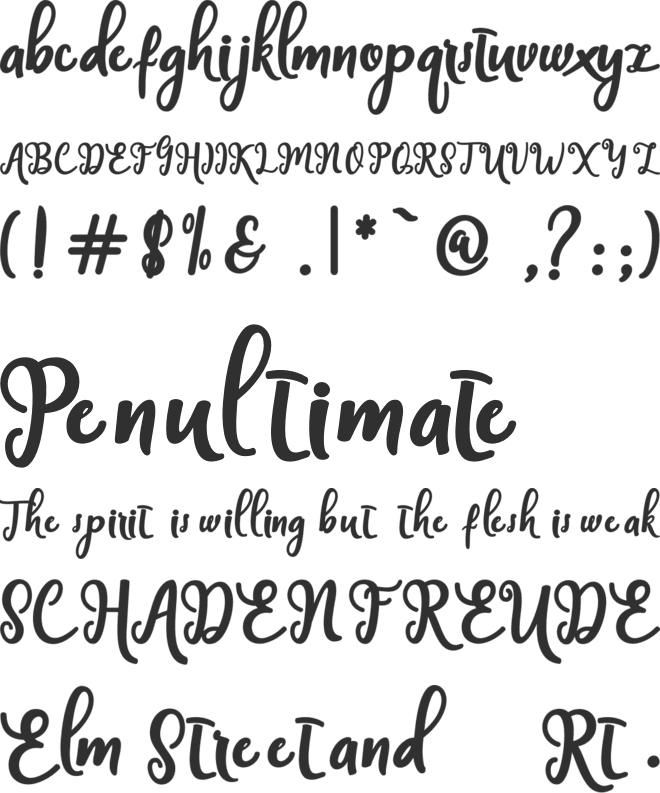 Handley font preview
