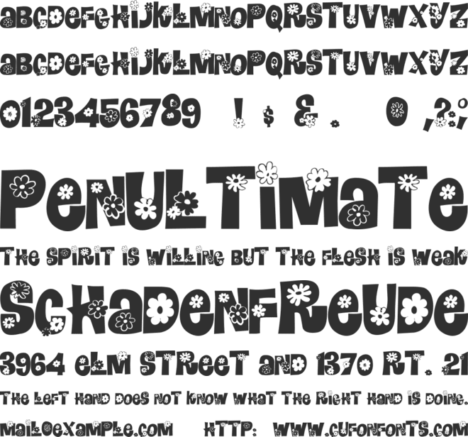 Blomster font preview