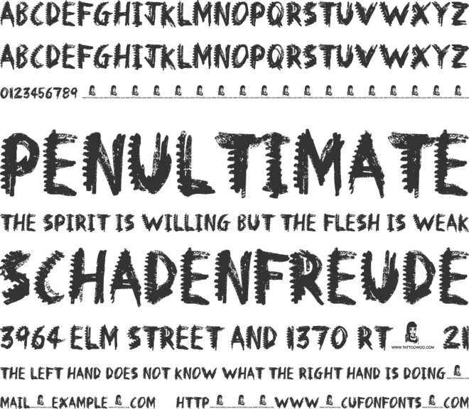 Dinosaur font preview