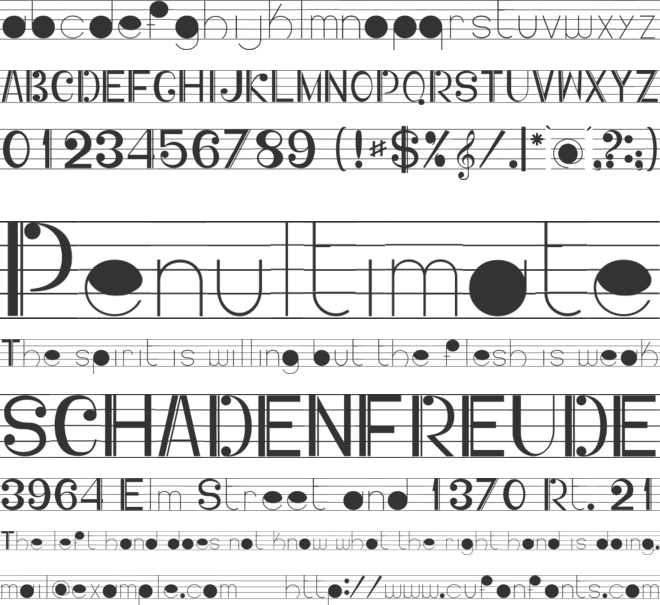 Musicografi font preview