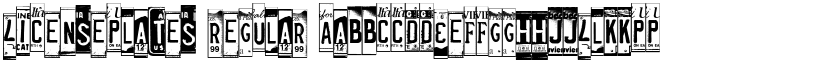 LicensePlates Regular font