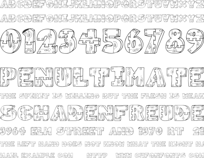 Wood Shapes font preview