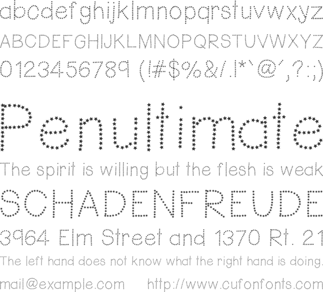 HelloFireworks font preview