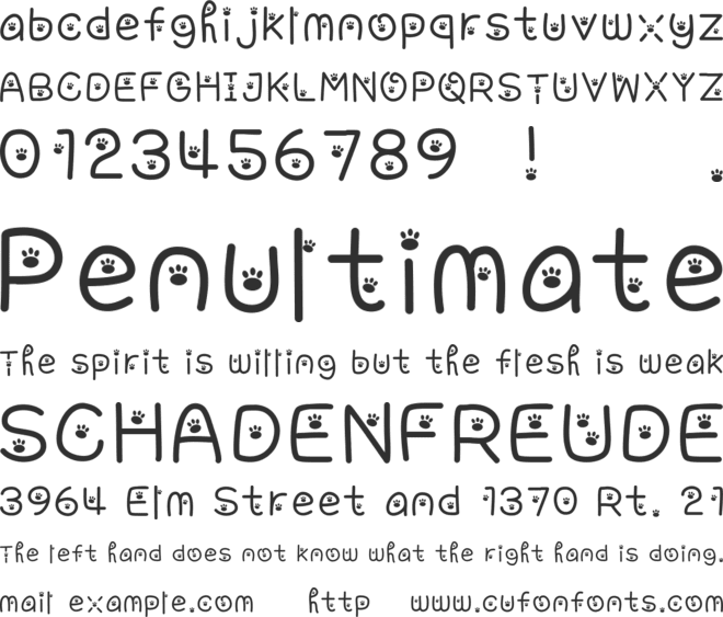 awpaws font preview