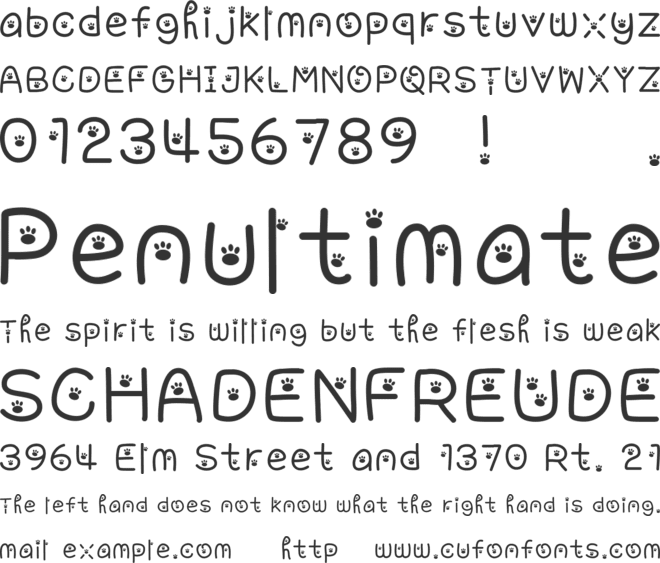 awpaws font preview
