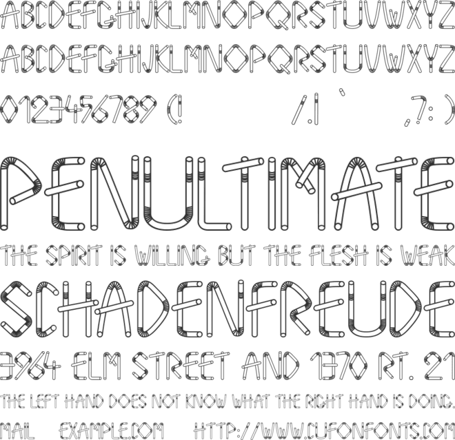 Straw Letters font preview
