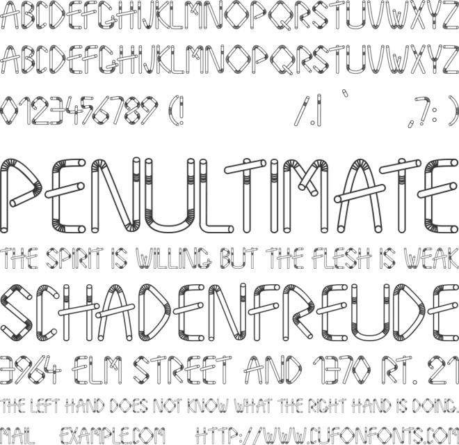 Straw Letters font preview