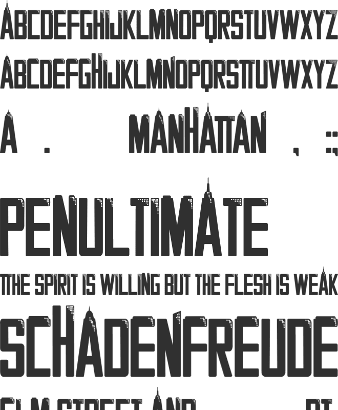 MANHATTAN font preview