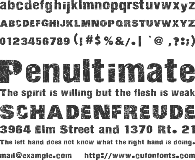 Action of the Time font preview